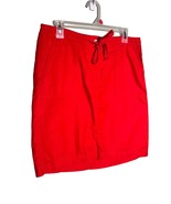 TALBOTS Petites Size 8P Linen Blend Red Drawstring Waist Skirt - £13.30 GBP