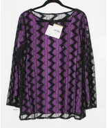 Bob Mackie&#39;s Embroidered + Beaded Women&#39;s Cardigan A92676 - Purple - Med... - £37.09 GBP
