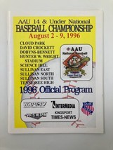 August 2-9 1996 AAU 14 &amp; Under National Baseball Championship Official P... - £14.92 GBP