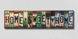 Home Sweet Home License Plate Tag Strip Novelty Wood Sign - £42.98 GBP