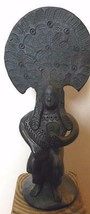 Vintage Black Pottery Harvest Godess Mexico Folk Art 8.5&quot; Signed - £50.09 GBP