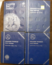 Lot of 4 Coin Folders - Franklin Half Dollars 1948 to 1963 - Whitman Album 9032 - £19.87 GBP