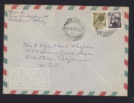 AIRMAIL COVER * 1987 mailed from Florence Italy to Whittier CA 2 stamps ... - $1.95
