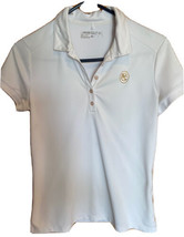 Nike Dri Fit Womens Medium White TCC Golf Polo Cap Sleeve Top - $13.37
