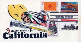 US 3337 FDC Famous Trains, Super Chief hand-painted SMB Cachets ZAYIX 01... - $10.00