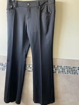 NWOT ROBERTO CAVALLI Wool Blend Black Flared Leg Pants SZ 46  Made in Italy - £193.82 GBP