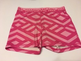 Girls Danskin Fitted Compression Shorts Active Sports L Pink Geo - $13.99