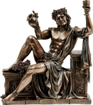 Greek God Dionysus God Of Cold Wine Cast Iron Bronze Statue 21x25cm / 21x25cm - £110.47 GBP