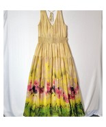 Nick &amp; Mo Womens Dress Size L Summer Sleeveless Maxi Sheer Lined Yellow ... - £17.63 GBP