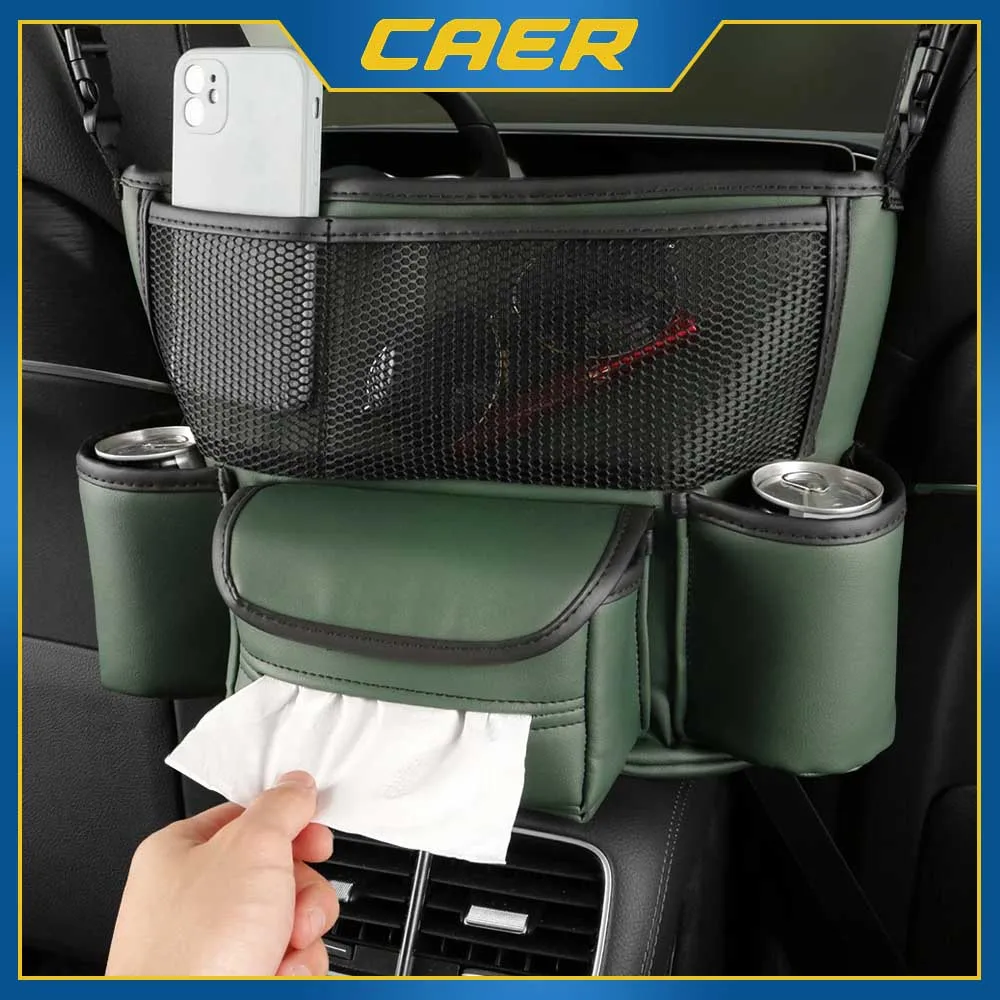 Car Seat Middle Hanger Storage Bag Leather Auto Handbag Holder Between Seats - £17.22 GBP