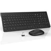Wireless Keyboard And Mouse Combo, Ultra Slim Compact Keyboard With Silent Keys, - £31.59 GBP