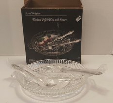 Vtg Royal Brighton Indiana Glass Divided Relish Tray Dish Plate With Ser... - £18.26 GBP