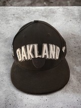 Oakland Raiders NFL Embroidered 59Fifty New Era Hat Black 7 3/4 Blacked Out Logo - £42.78 GBP