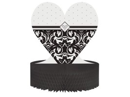9”x11” BLACK WHITE DAMASK TABLE CENTREPIECE WEDDING Shower ENGAGEMENT HO... - $62.83 MXN