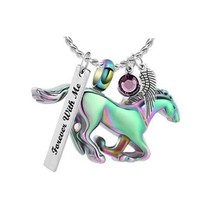 Rainbow Horse Ash Urn - Love Charms™ Option - £23.93 GBP