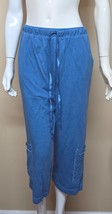 Focus Casual Life By JJ Womens Blue Cotton Dye Relax Pants Size Small NEW - $16.82