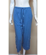 Focus Casual Life By JJ Womens Blue Cotton Dye Relax Pants Size Small NEW - $312.20 MXN
