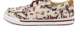 Twisted X Kid&#39;s Kicks Canvas Shoes Maroon/ Ivory - $1,267.52 MXN