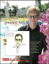 Elton John Greatest Hits 1970-2002 Tower Records advertisement 2020 ad p... - $4.23