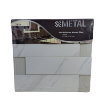 Metal Asp - Self-Adhesive Mosaic Tiles (White) - 1 Sheet (10.75 x 11.75 in) New - £11.74 GBP