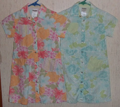 LOT OF 2 GIRLS Healthtex PEARL SNAP FRONT FLORAL DRESSES  SIZE 6 - £14.87 GBP