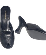 Colin Stuart Blalck Leather Mule Peep Toe Women’s Heels Size Shoes Sz 8.... - $37.62
