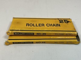 #25 Roller Chain x 10 feet + 1 Connecting Link Lot Of 2   480 Links Each - $24.30