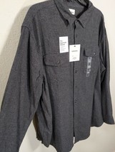 Sonoma Supersoft Flannel Shirt Men&#39;s 2X Long Sleeve Button Front Dark Gr... - £13.58 GBP