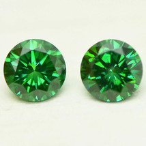 Loose Round Shape Diamond Matched Pair Fancy Green Color 0.41 TCW VS1 Enhanced - £289.33 GBP