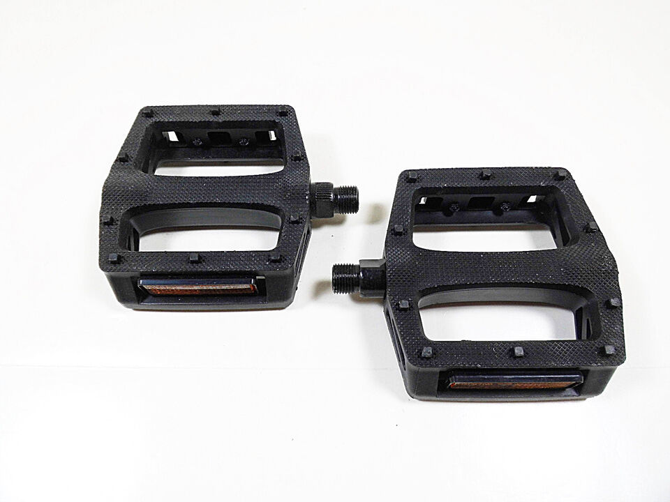 Bike Pedals Universal Platform Bicycle Grip Pedal with Amber Reflector 9... - $13.09