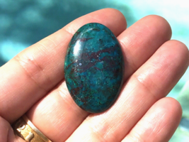 Chrysocolla Apatite Cuprite Oval 35x22.5 mm Cabochon Gemstone for Silversmiths - £31.57 GBP