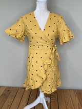 lush NWT women’s dot wrap dress size S yellow Black Polka Dot L4 - £12.03 GBP
