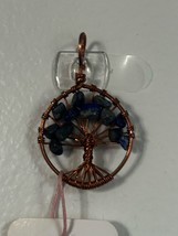 Handmade Wirewrapped Copper and Lapis Tree of life 1.5x1in Wall Decor - $14.85