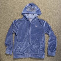 Juicy Couture Velour Hoodie XL Purple Lilac Track Jacket Full Zip Pocket... - £20.83 GBP