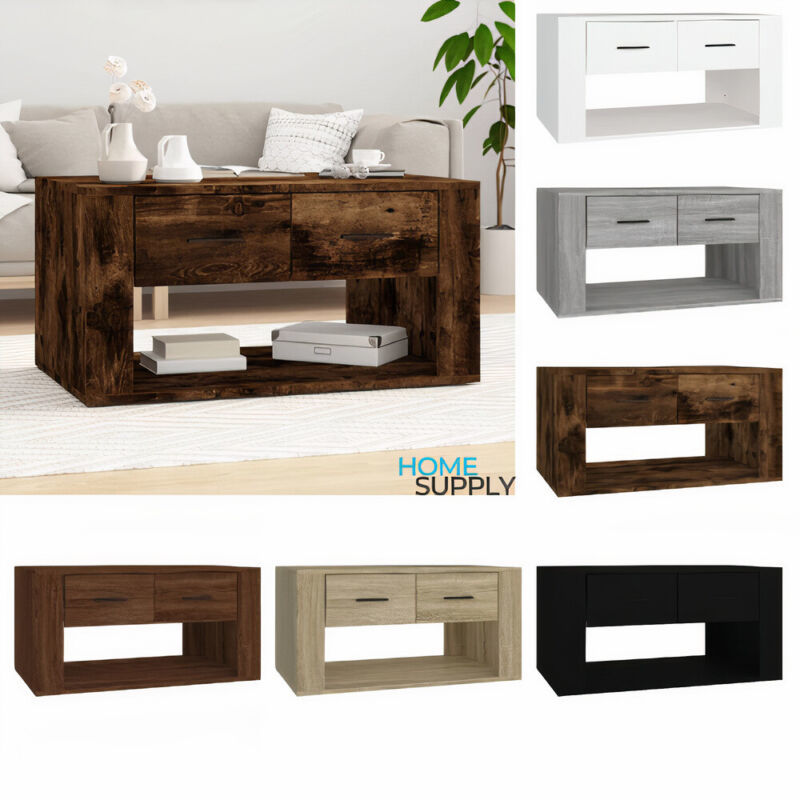 Primary image for Modern Wooden Sturdy Living Room Coffee Table With 2 Storage Drawers Wood Tables
