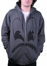 Wesc Sad Monster Zip Up Hoodie Sweatshirt in Dark Shadow Grey NWT - £71.64 GBP