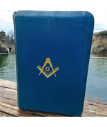 1951 Masonic King Solomon’s Edition Bible Illustrated Bonded Blue Leather - $442.62 MXN
