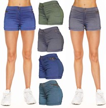 Women Jean Casual Summer Mid Waist Stretch Fitted Denim Shorts Plus Size XL/XXL - £7.91 GBP