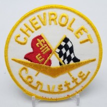 Chevrolet Corvette Crossed Flag Patch Iron Sew On Vintage Style Retro Ja... - $10.58