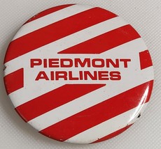 Vintage Piedmont Airlines Pinback Button 2 1/4&quot; Red &amp; White Stripes - £3.19 GBP
