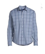 Men’s Small George Poplin Button-Up Shirt Blue Long Sleeve Breathable Si... - $21.71 CAD