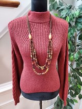 BP. Women&#39;s Red Cotton Long Sleeve Mock Neck Pullover Knit Sweater Size 2XS - $30.00