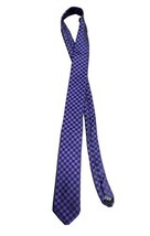 APT 9 Purple Geometric Skinny Thin Skinny Tie Black Checkerboard - £7.90 GBP