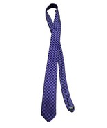 APT 9 Purple Geometric Skinny Thin Skinny Tie Black Checkerboard - £7.78 GBP
