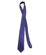 APT 9 Purple Geometric Skinny Thin Skinny Tie Black Checkerboard - £7.39 GBP