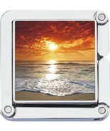 Square Beach Sunset Photo Purse Hanger Handbag Table Hook - $9.89