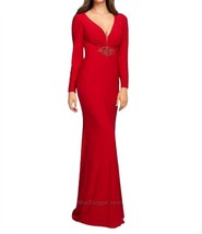 Mac Duggal long sleeve gown in Red - size 0 - £158.97 GBP