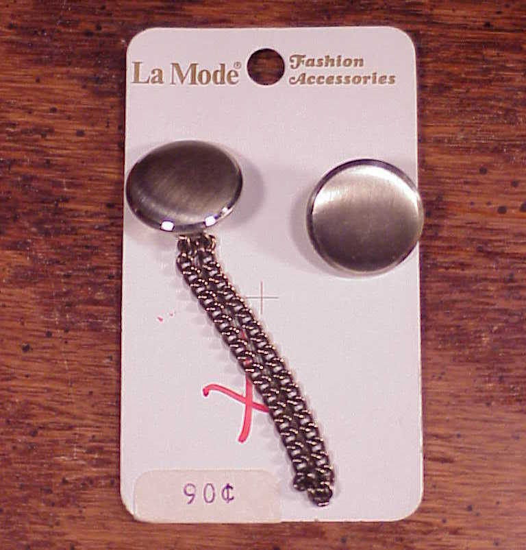 La Mode Sewing Nickel Finish Chain Closure, on card - $5.95