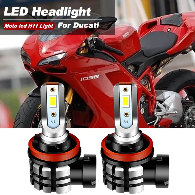 2PCS Motorcycle H11 H8 LED Headlight Bulbs 9600lm 6000k Canbus  Ducati 1098 1198 - £274.11 GBP