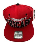 Chicago Illinois Windy City Horns Red/Blk Snapback Adjustable Hat Bulls ... - $33.24